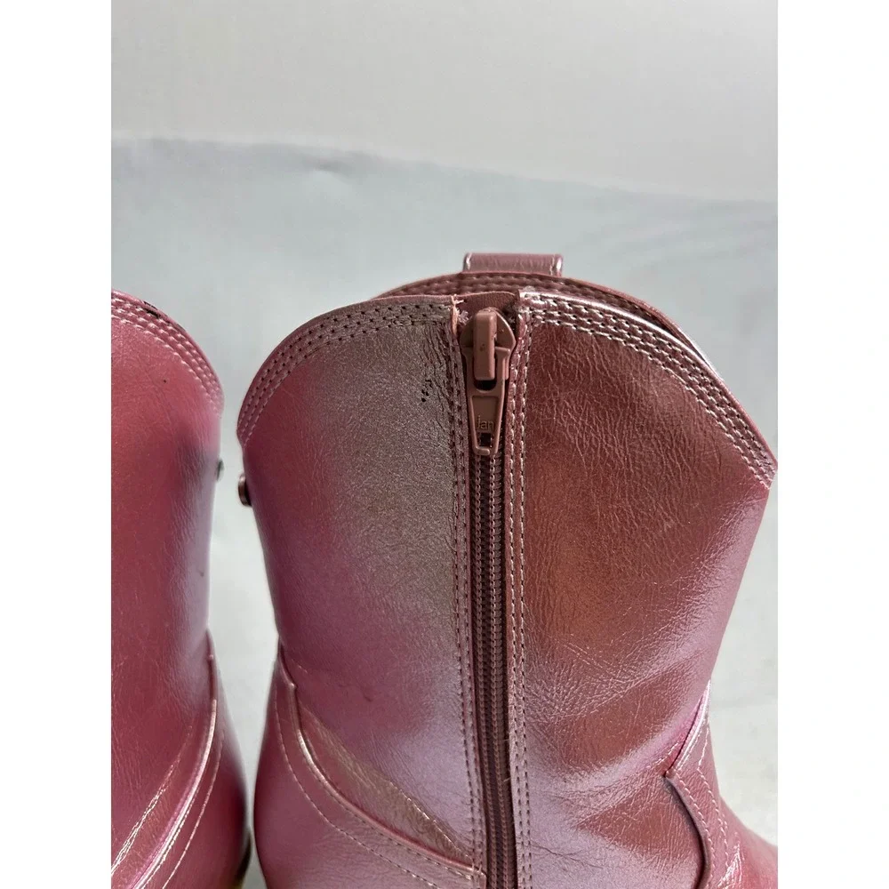 Barbiecore Madden‎ NYC Size 5 Youth Metallic Western Cowboy Boots GGMN25AM104